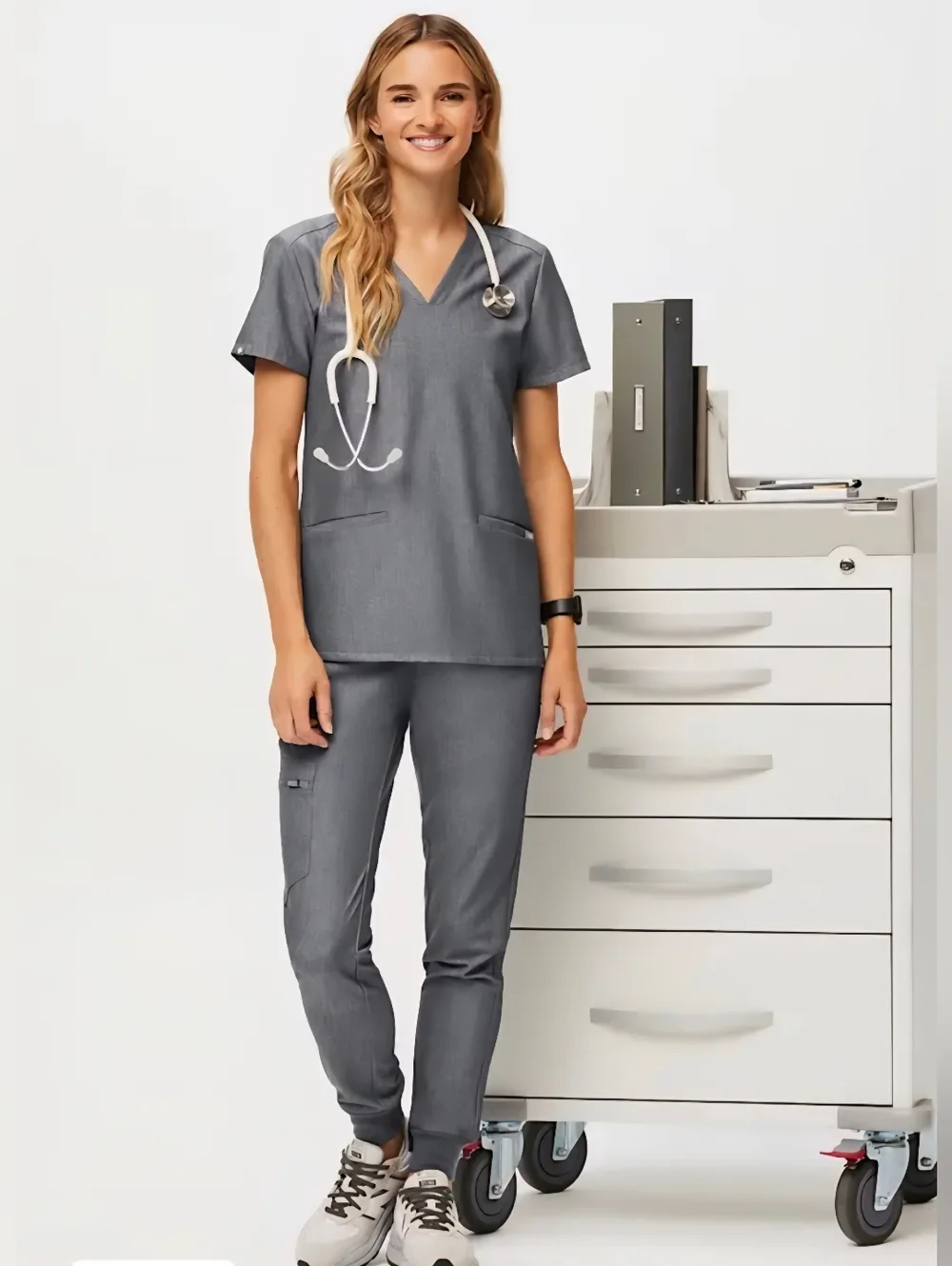 Figs Casma Three-Pocket Scrub Top  Graphite Size XS - Picture 2 of 9